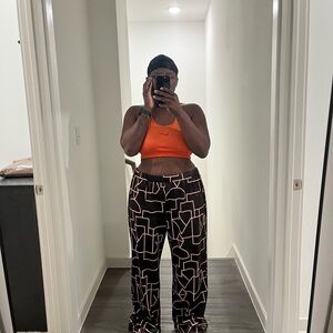 SHEIN Black and White Geometric Wide Leg Pants